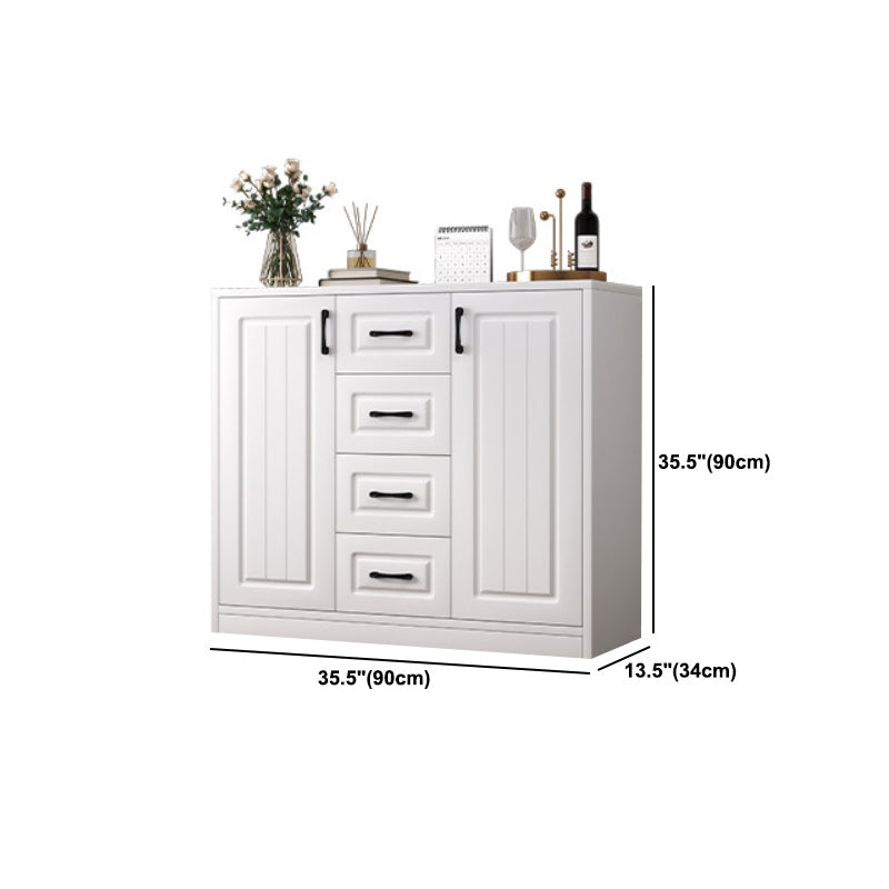 Contemporary White Wooden Accent Cabinet with Doors and Drawers Clearhalo 'Cabinets & Chests' 'cabinets_chests' 'furn' 'furn_cabinets_chests' 'Furniture' 'Living Room Furniture' 6025108