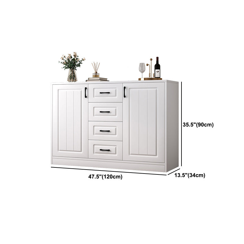 Contemporary White Wooden Accent Cabinet with Doors and Drawers Clearhalo 'Cabinets & Chests' 'cabinets_chests' 'furn' 'furn_cabinets_chests' 'Furniture' 'Living Room Furniture' 6025109