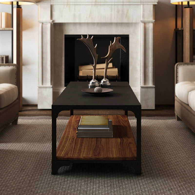 Contemporary Coffee Cocktail Table Solid Wood 4 Legs Coffee Table Clearhalo 'Coffee & Accent Tables' 'Coffee Tables' 'coffee_tables' 'furn' 'furn_coffee_tables' 'Furniture' 'Living Room Furniture' 6025113