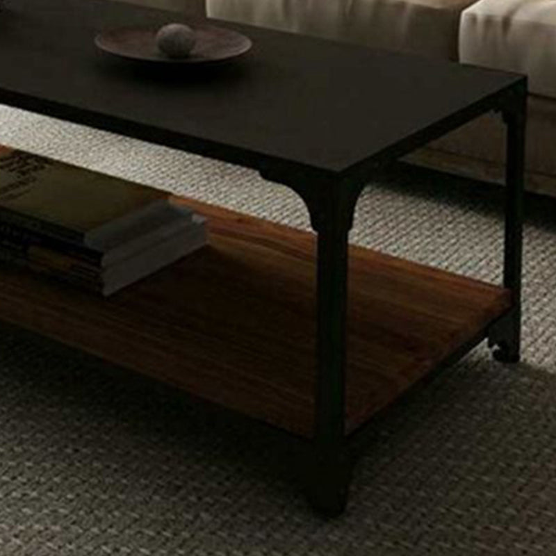 Contemporary Coffee Cocktail Table Solid Wood 4 Legs Coffee Table Clearhalo 'Coffee & Accent Tables' 'Coffee Tables' 'coffee_tables' 'furn' 'furn_coffee_tables' 'Furniture' 'Living Room Furniture' 6025118