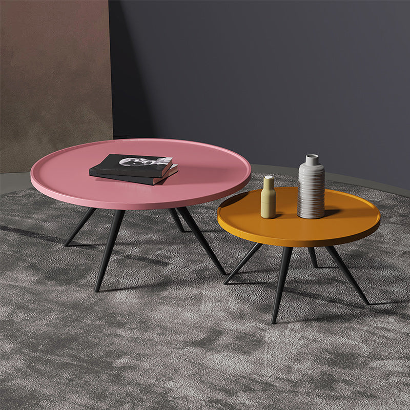 Pine Wood 4 Legs Coffee Table Modernism Round Tray Table Cocktail Table Clearhalo 'Coffee & Accent Tables' 'Coffee Tables' 'coffee_tables' 'furn' 'furn_coffee_tables' 'Furniture' 'Living Room Furniture' 6025124