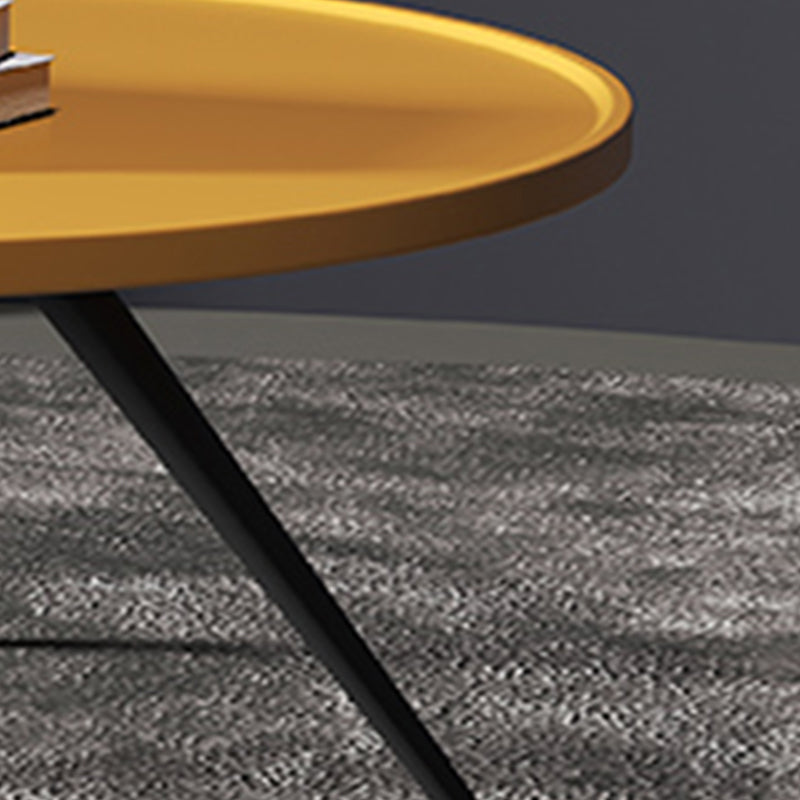 Pine Wood 4 Legs Coffee Table Modernism Round Tray Table Cocktail Table Clearhalo 'Coffee & Accent Tables' 'Coffee Tables' 'coffee_tables' 'furn' 'furn_coffee_tables' 'Furniture' 'Living Room Furniture' 6025130