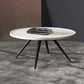 Pine Wood 4 Legs Coffee Table Modernism Round Tray Table Cocktail Table 20"L x 20"W x 16"H White Clearhalo 'Coffee & Accent Tables' 'Coffee Tables' 'coffee_tables' 'furn' 'furn_coffee_tables' 'Furniture' 'Living Room Furniture' 6025136