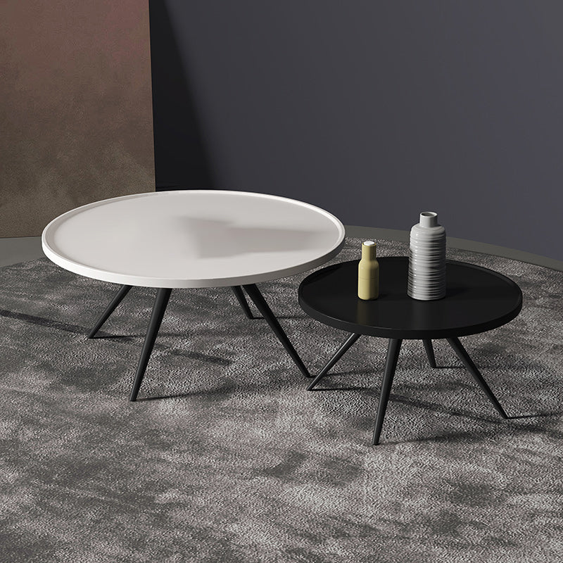 Pine Wood 4 Legs Coffee Table Modernism Round Tray Table Cocktail Table Clearhalo 'Coffee & Accent Tables' 'Coffee Tables' 'coffee_tables' 'furn' 'furn_coffee_tables' 'Furniture' 'Living Room Furniture' 6025137