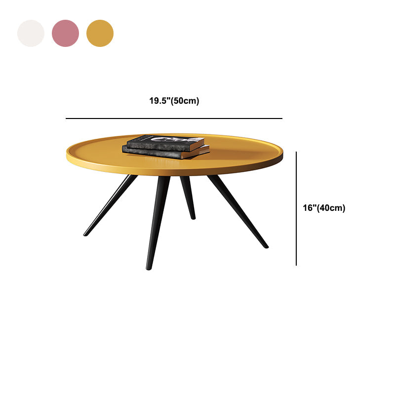 Pine Wood 4 Legs Coffee Table Modernism Round Tray Table Cocktail Table Clearhalo 'Coffee & Accent Tables' 'Coffee Tables' 'coffee_tables' 'furn' 'furn_coffee_tables' 'Furniture' 'Living Room Furniture' 6025138