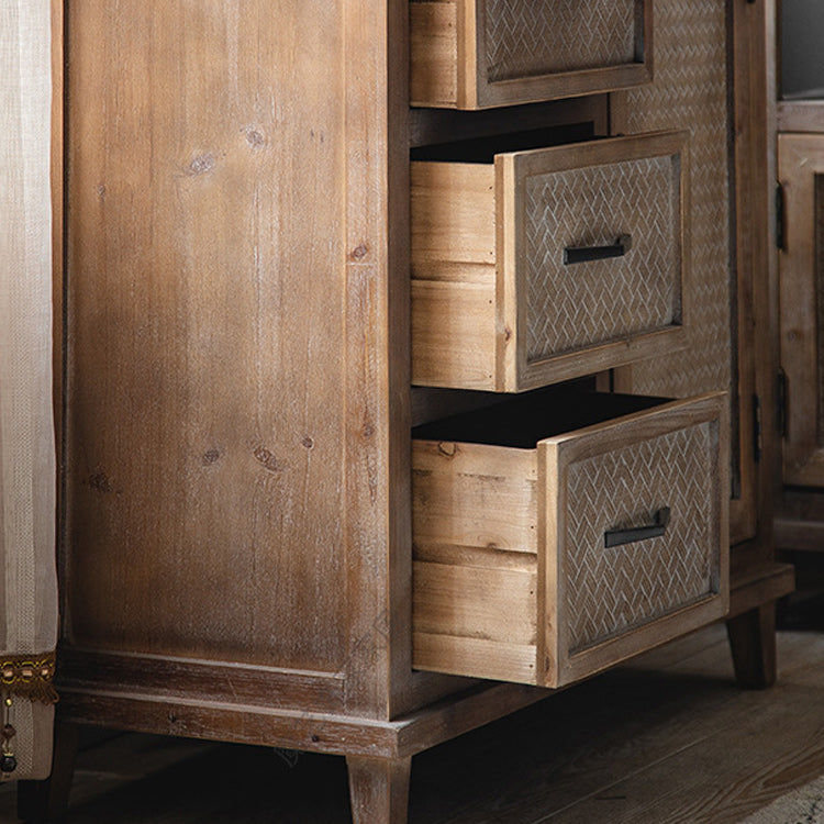 Armoire en bois industrielle avec portes et tiroirs armoire en bois en détresse