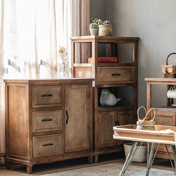 Armoire en bois industrielle avec portes et tiroirs armoire en bois en détresse