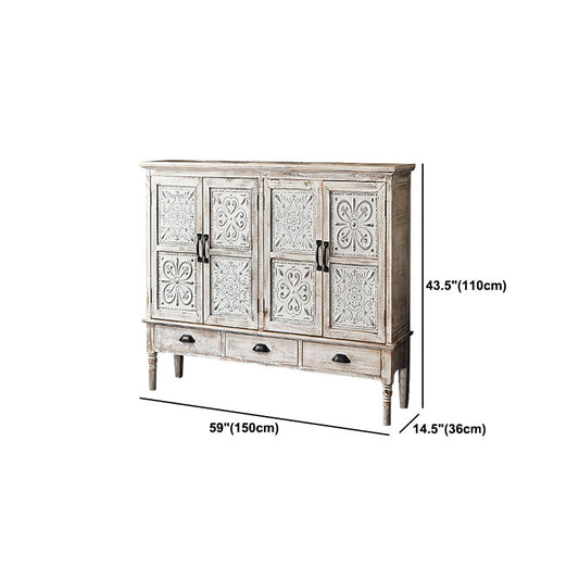 Armoire à accent industriel avec des jambes et une armoire en bois en détresse en bois en bois