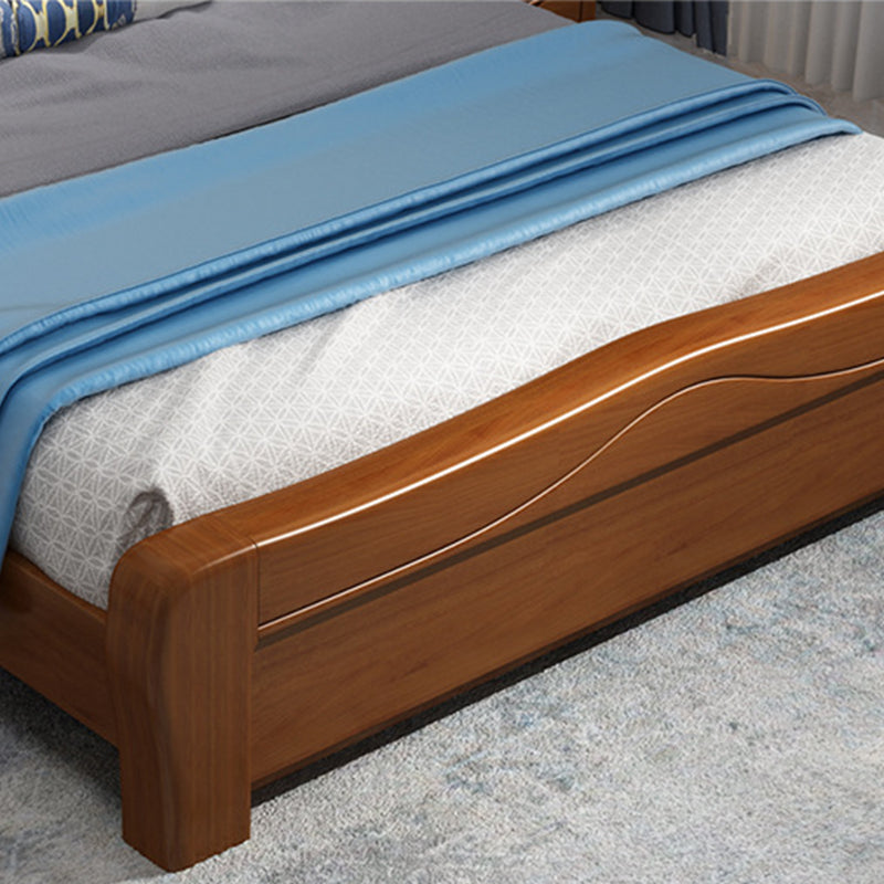 Traditional Panel Camelback with Headboard Pine Wood Standard Bed