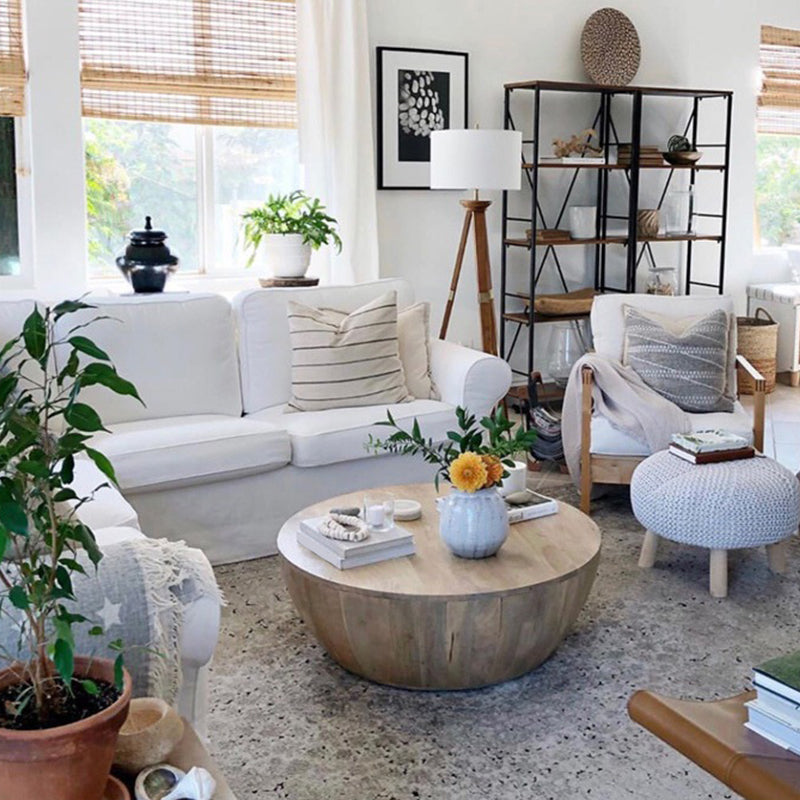 Tavolino in legno massiccio in legno scandinavo 14,96 "h 1 tavolo da cocktail singolo