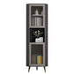 Modern Accent Cabinet with 2 Glass Doors and Storage Shelf Cabinet