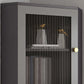 Modern Accent Cabinet with 2 Glass Doors and Storage Shelf Cabinet