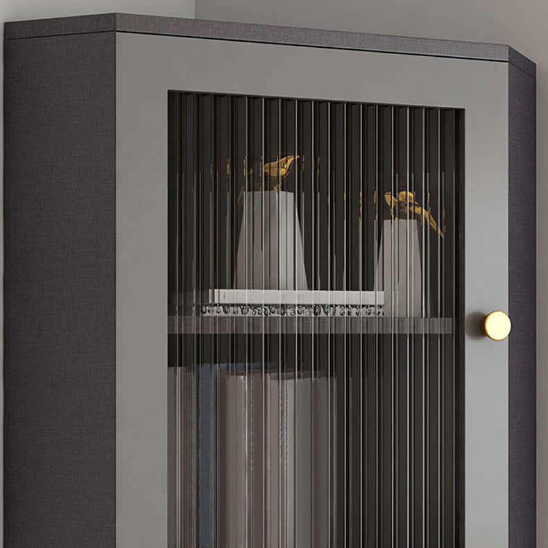 Modern Accent Cabinet with 2 Glass Doors and Storage Shelf Cabinet