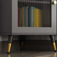Modern Accent Cabinet with 2 Glass Doors and Storage Shelf Cabinet