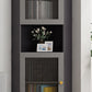 Modern Accent Cabinet with 2 Glass Doors and Storage Shelf Cabinet