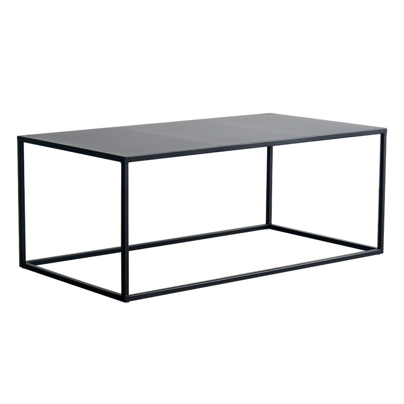 Iron Square Coffee Table with Fram Base in Black Mid-Century Modern