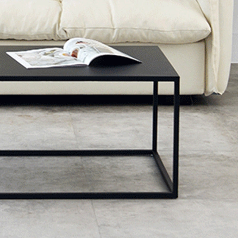 Iron Square Coffee Table with Fram Base in Black Mid-Century Modern