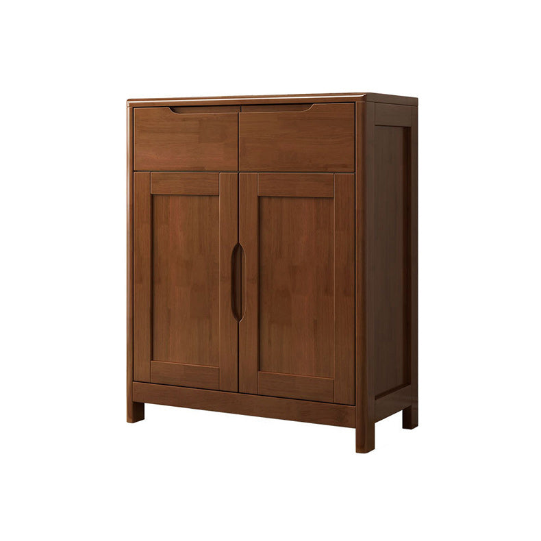 Mid-Century Cabinet with 2 Doors and 2 Drawers in Rubberwood Clearhalo 'Cabinets & Chests' 'cabinets_chests' 'furn' 'furn_cabinets_chests' 'Furniture' 'Living Room Furniture' 6025370