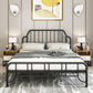 Modern Rectangular Headboard Bed Open-Frame Iron Bed With Metal Legs