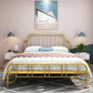 Modern Rectangular Headboard Bed Open-Frame Iron Bed With Metal Legs