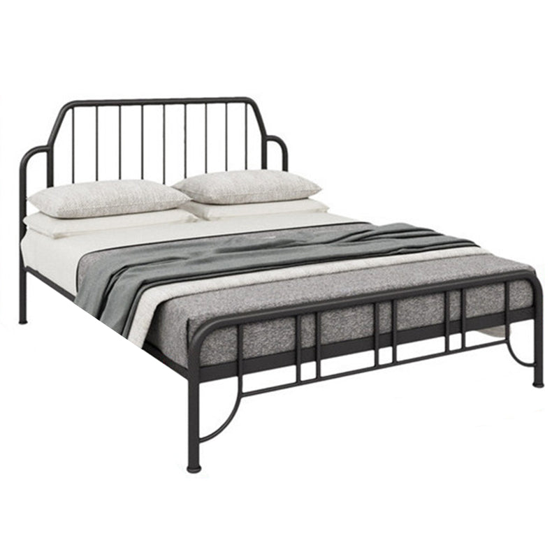 Modern Rectangular Headboard Bed Open-Frame Iron Bed With Metal Legs