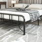 Modern Rectangular Headboard Bed Open-Frame Iron Bed With Metal Legs