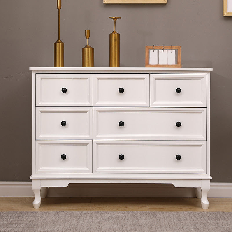 Modern Accent Cabinet with Drawers and Wooden Cabriole Legs Cabinet 39"L x 15"W x 29.5"H White Clearhalo 'Cabinets & Chests' 'cabinets_chests' 'furn' 'furn_cabinets_chests' 'Furniture' 'Living Room Furniture' 6025410