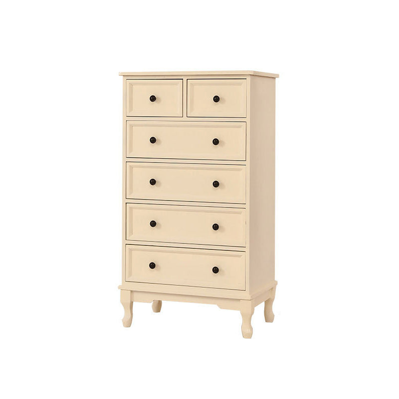 Modern Accent Cabinet with Drawers and Wooden Cabriole Legs Cabinet 23.6"L x 15"W x 39.4"H Beige Clearhalo 'Cabinets & Chests' 'cabinets_chests' 'furn' 'furn_cabinets_chests' 'Furniture' 'Living Room Furniture' 6025411