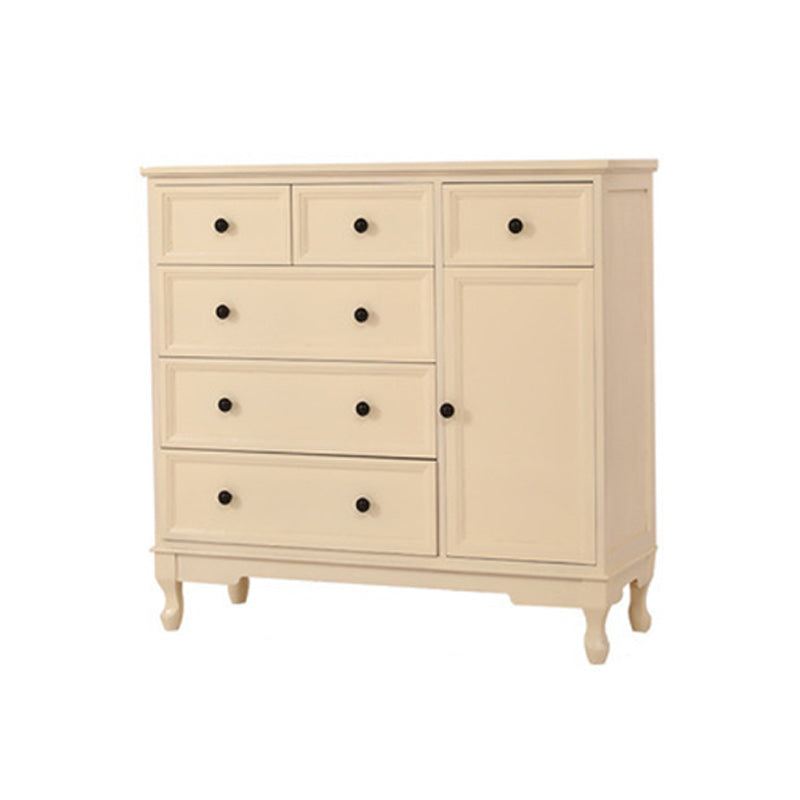 Modern Accent Cabinet with Drawers and Wooden Cabriole Legs Cabinet 39"L x 15"W x 37"H Beige Clearhalo 'Cabinets & Chests' 'cabinets_chests' 'furn' 'furn_cabinets_chests' 'Furniture' 'Living Room Furniture' 6025420