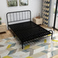 Modern Rectangular Headboard Bed Open-Frame Bed With Metal Legs
