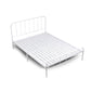 Modern Rectangular Headboard Bed Open-Frame Bed With Metal Legs