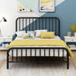 Modern Metal Headboard Bed Frame Rectangular Bed with Metal Legs