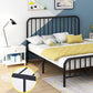 Modern Metal Headboard Bed Frame Rectangular Bed with Metal Legs