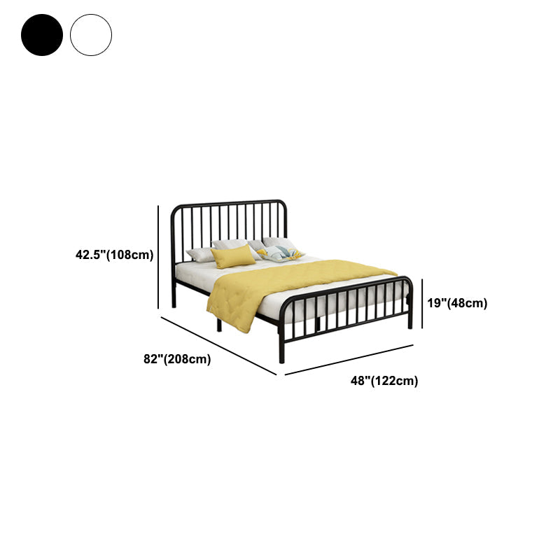 Modern Metal Headboard Bed Frame Rectangular Bed with Metal Legs