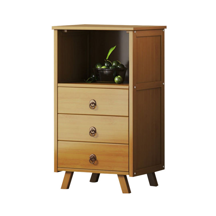 Mid-Century Accent Chest with Shelf and Drawers and Straight Legs