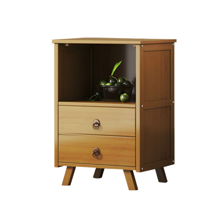 Mid-Century Accent Chest with Shelf and Drawers and Straight Legs