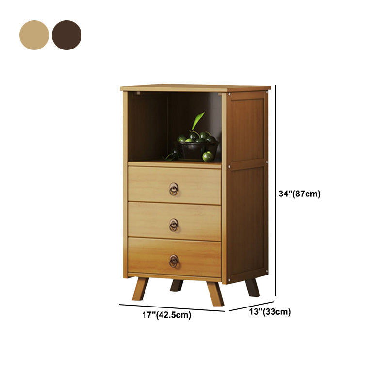 Mid-Century Accent Chest with Shelf and Drawers and Straight Legs