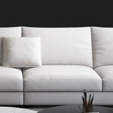 Fabric Pillow Back Sectional Sofa Square Arm Sectional in Gray