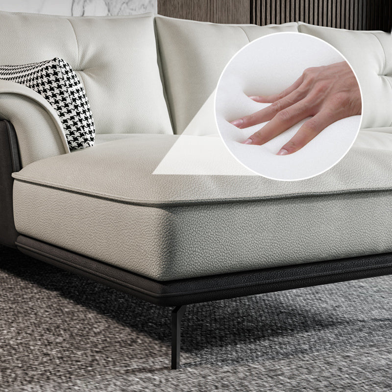 Black 4-seat Flared Arm Sectional Pillow Back Stain-resistant Sectional Clearhalo 'furn' 'furn_sectionals' 'Furniture' 'Living Room Furniture' 'Sectionals' 6025567