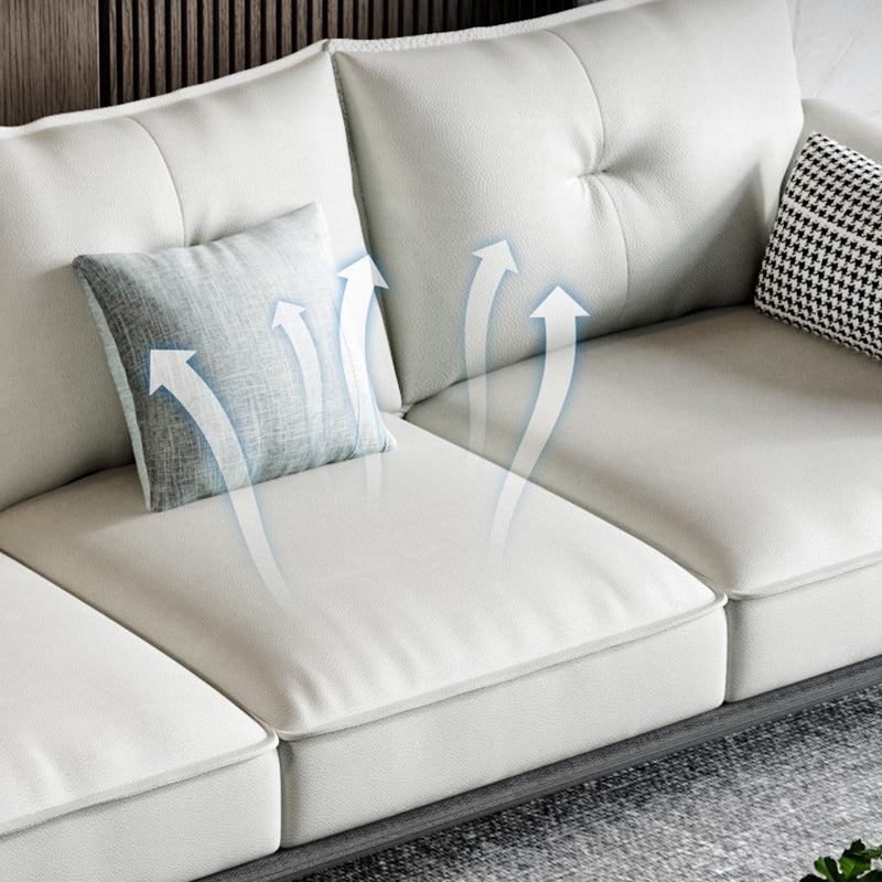 Black 4-seat Flared Arm Sectional Pillow Back Stain-resistant Sectional Clearhalo 'furn' 'furn_sectionals' 'Furniture' 'Living Room Furniture' 'Sectionals' 6025568