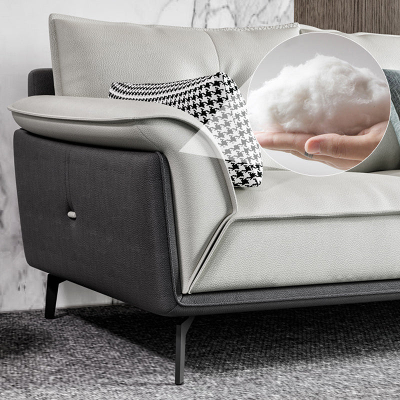 Black 4-seat Flared Arm Sectional Pillow Back Stain-resistant Sectional Clearhalo 'furn' 'furn_sectionals' 'Furniture' 'Living Room Furniture' 'Sectionals' 6025570