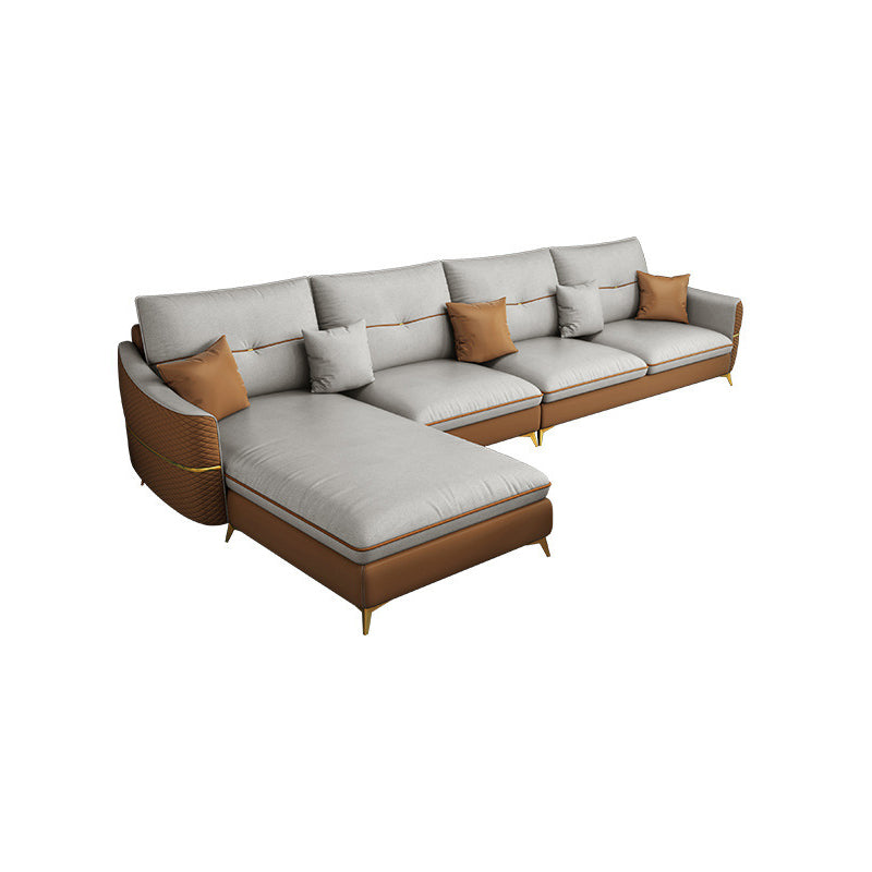 ARME SLOPED Sectional Sectional Modern 5 places en cuir en cuir