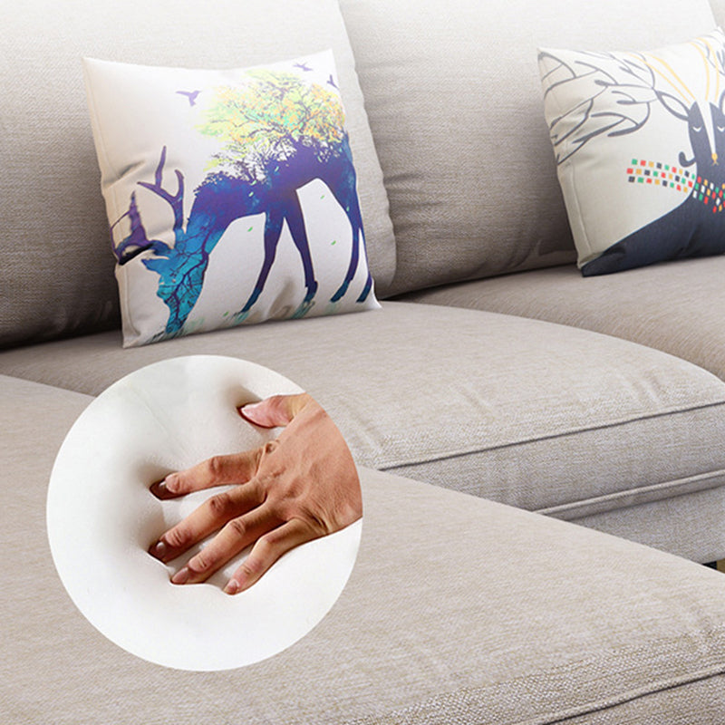 Brown 4-seater Slipcovered Sectional Sofa Pillow Top Arm Sectional Clearhalo 'furn' 'furn_sectionals' 'Furniture' 'Living Room Furniture' 'Sectionals' 6025631