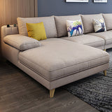 Brown 4-seater Slipcovered Sectional Sofa Pillow Top Arm Sectional Clearhalo 'furn' 'furn_sectionals' 'Furniture' 'Living Room Furniture' 'Sectionals' 6025634