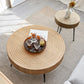 Round Sold Wooden Coffee Table with Black Base and Brone Top Clearhalo 'Coffee & Accent Tables' 'Coffee Tables' 'coffee_tables' 'furn' 'furn_coffee_tables' 'Furniture' 'Living Room Furniture' 6025639