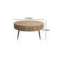 Round Sold Wooden Coffee Table with Black Base and Brone Top Clearhalo 'Coffee & Accent Tables' 'Coffee Tables' 'coffee_tables' 'furn' 'furn_coffee_tables' 'Furniture' 'Living Room Furniture' 6025654
