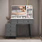 Gray Make-up Vanity Vanity Set with 6 Storage Drawers, 49.60" High