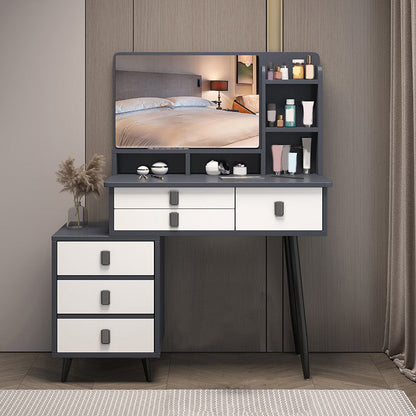Gray Make-up Vanity Vanity Set with 6 Storage Drawers, 49.60" High