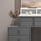 Gray Make-up Vanity Vanity Set with 6 Storage Drawers, 49.60" High