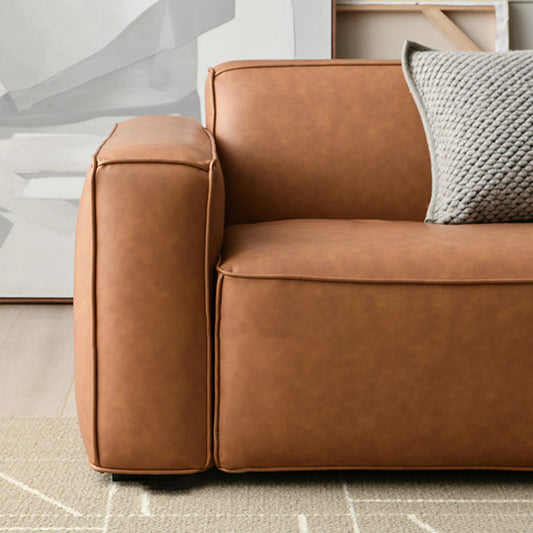 25,6 "H zeitgenössische Kunstleder -Quadrat -Armsofa für Wohnzimmer